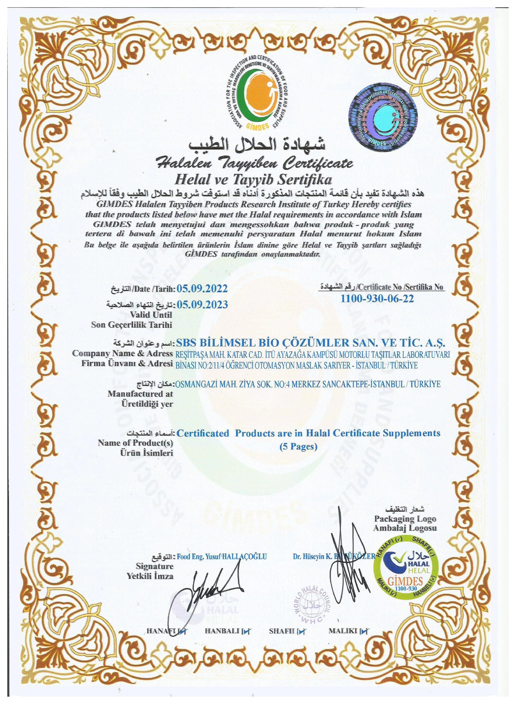 HALAL CERTIFICATE